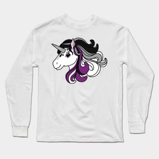 Rainbow Unicorn, Asexual Pride Long Sleeve T-Shirt